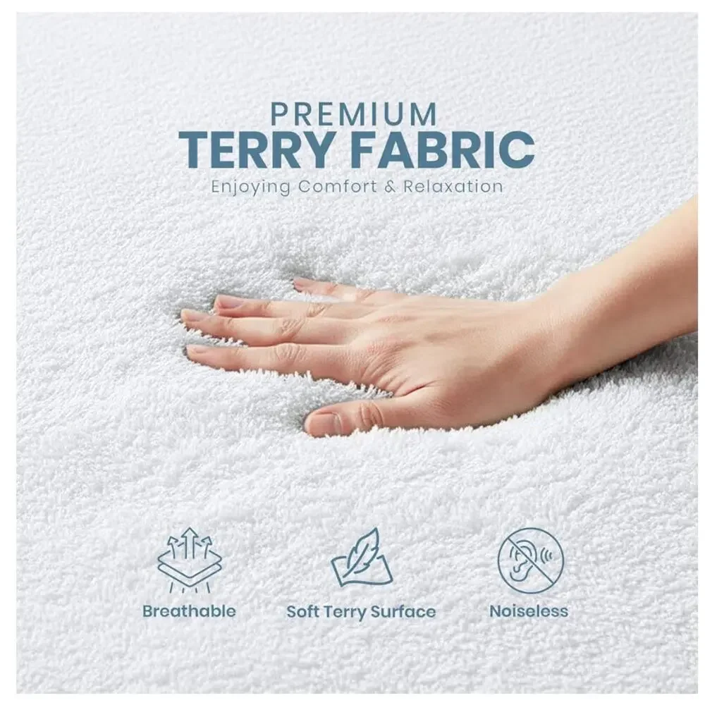 2 Pack Full Mattress Protector Waterproof Terry Cover Deep Pocket White New